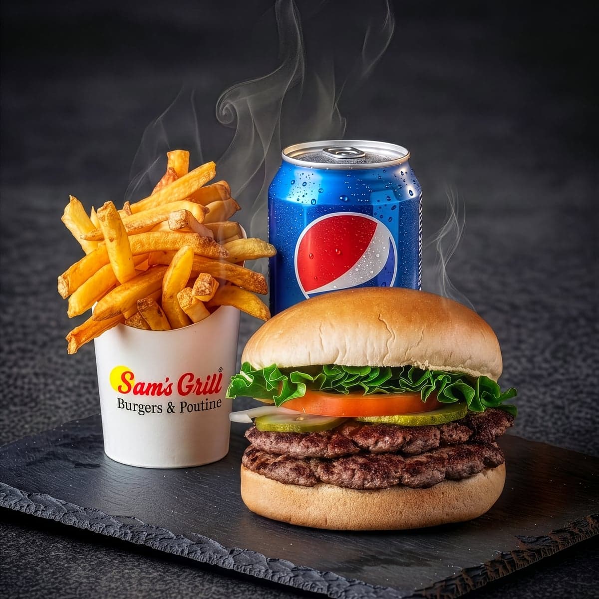 Regular Burger, Fries & Pop